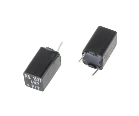 63-4560-32 RS PRO Polystyrene Capacitor 4.7nF 63V dc ±1% Tolerance Through Hole 7.5mm diameter 116-307