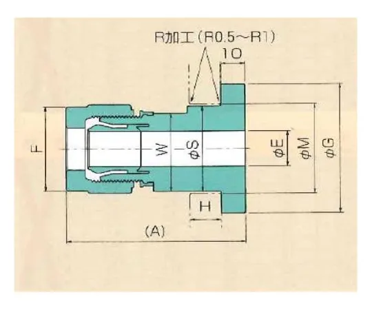 62-7092-93　［Discontinued］USL/XSP Fitting Union Flange (Millimeters) 10 φ x 15 A 00N-108-01　00N-108-01