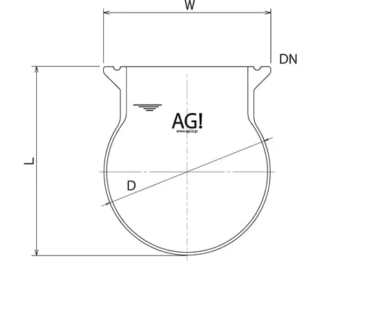 64-9341-68 spherical Reaction Vessel (without Valve Seat) 300 mL 3951-300