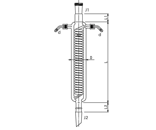 64-9341-82 Double Tube Condenser Water Connector Type 200 mm SQG - 14/25 3453-200W-0M-9