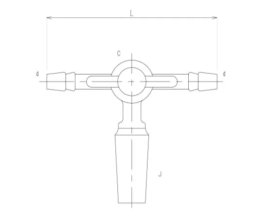 62-2093-56 Sliding Three-Way Cock Type III Male PTFE Cock 2460-1L