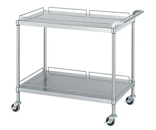61-0014-47 Stainless Steel Wagon (Stainless Steel (SUS304)), Shelf with Guard 2 Stages Specification) 600 x 450 x 800 MN20-6045