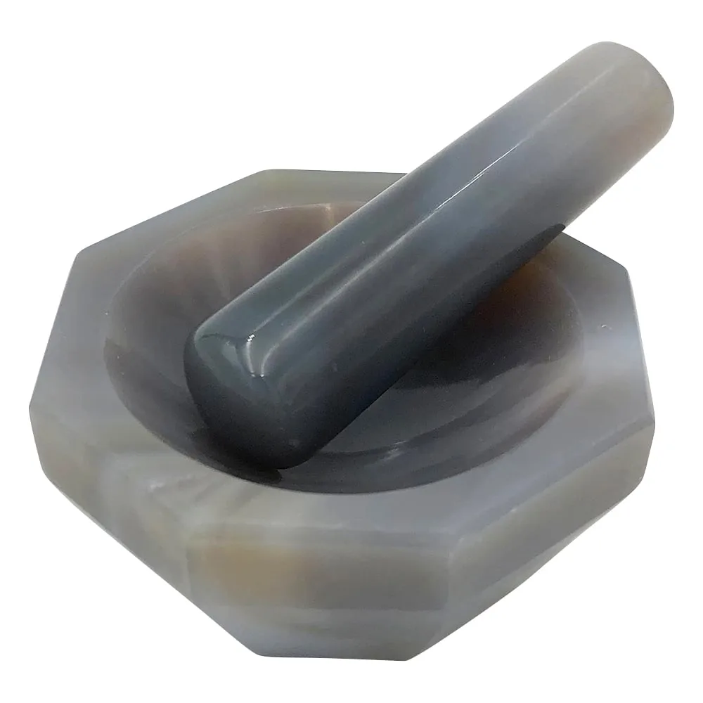 2-887-01 Agate Mortar 40 x 50 x 11 with Pestle -