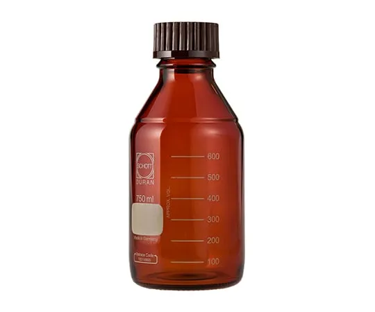 61-4411-67 Screw Cap Bottle (Medium Bottle) Amber with Red Cap 750mL 017210-7501A