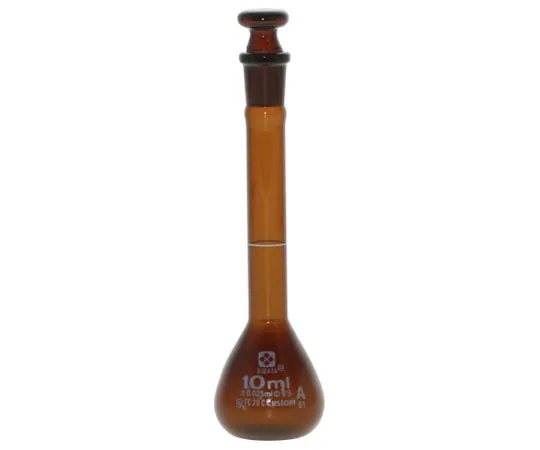1-8659-02-20 Volumetric Flask (Full-Volume Flask, CustomA) Brown 10mL with Calibration Certificate 026100-10