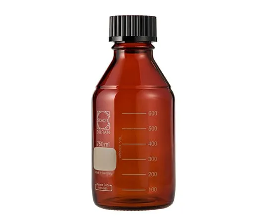61-4411-68 Screw Cap Bottle (Medium Bottle) Amber with Black Cap 750mL 017210-7502A