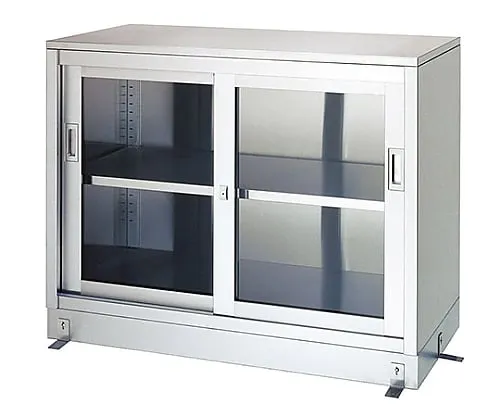 61-0013-03 Storage (Stainless Steel (SUS430), 1 Stage Type, Glass Door Specification) 900 x 450 x 950 LG-9045