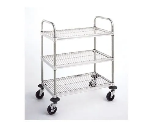 61-3795-79 W5 Type Service Wagon (Shelf Board, Column/Stainless Steel (SUS304)) D460 x W610 x H960mm W5A-S4606