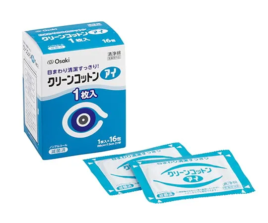 61-7359-66 Clean Cotton Eye Absorbent Cotton 6 Cm x 7.5 Cm 2 Folded 16 Sheets (Individually Packaged) 00114