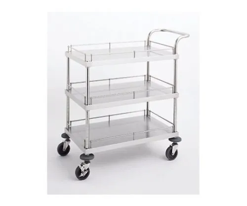 61-3799-03 W17 Type Stainless Steel Wagon (Shelf Board, Column/Stainless Steel (SUS304)) D460 x W610 x H950mm W17A-S4606