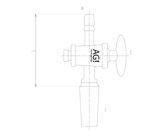 62-2092-75 Exhaust Straight Tube Male with Glass Cock 2408-1L