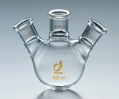 61-0034-67 TS Semi-Micro Round-Bottom 3 Neck Flask 25, Inner 15/20 Side 15/20 CL0122-01-10