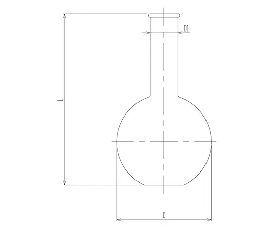 64-5087-49 Quartz Flat Bottom Flask with Rim 50 mL 1124-50