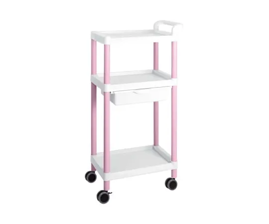 3-6642-02 Mobile Easy Cart (Tall Type/Regular 31) Pink 3 Stages Wiith Drawer ME31B