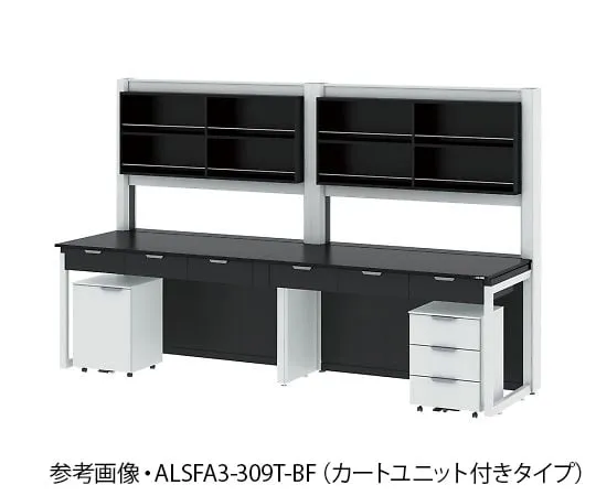 4-3365-01 Side Laboratory Table (Steel Type/with Storage Shelf Unit) with Cart Unit 1200 x 900 x 850/1900 mm ALSFA3-129T-BF