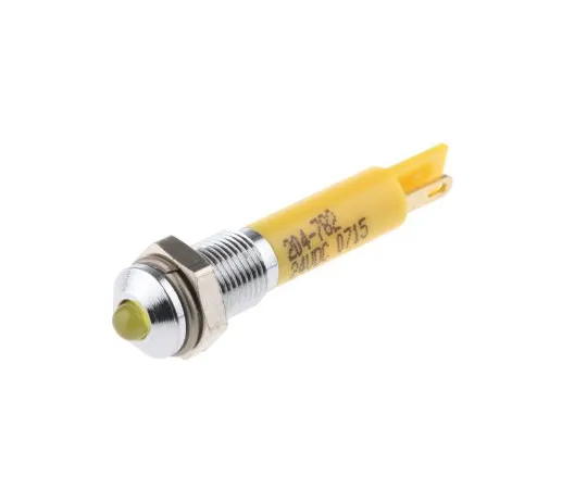 63-4585-34 RS PRO Yellow Indicator, 24 V dc, 6mm Mounting Hole Size, Solder Tab Termination 204-782