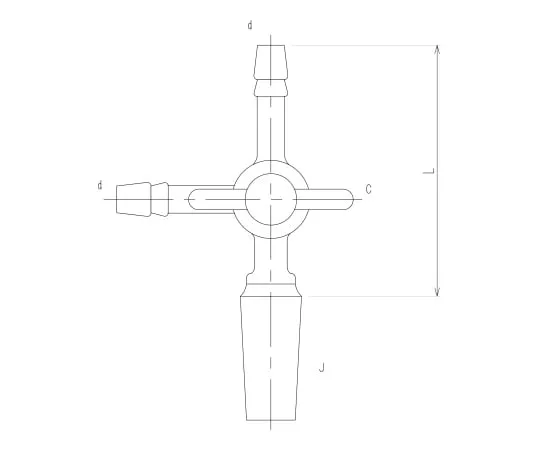 62-2093-41 Sliding Three-Way Cock Type II Male PTFE Cock 2456-1L