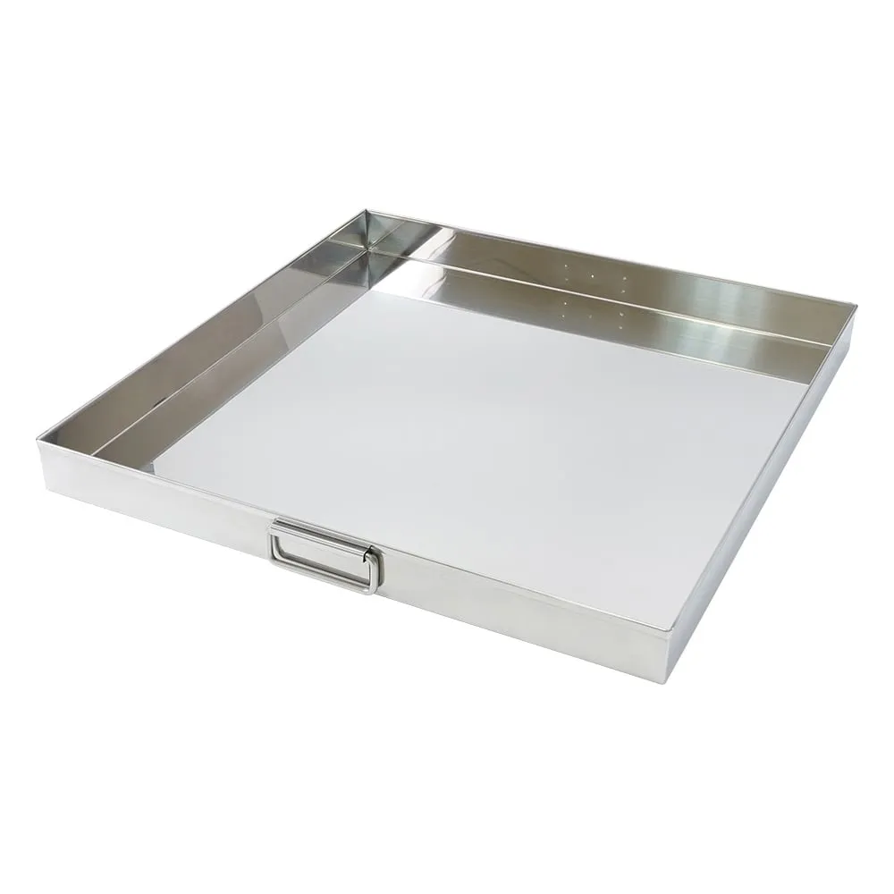 4-2998-01 Stainless Steel Large Tray (With Pattern Handle) 550 x 550 x 50 mm