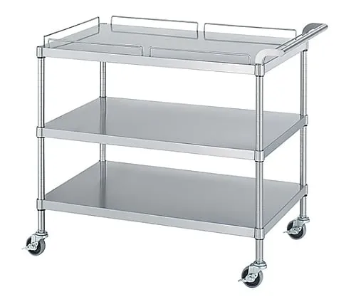 61-0014-37 Stainless Steel Wagon (Stainless Steel (SUS304)), Shelf with Guard 1 Stage, Shelf without Guard 2 Stages Specification) 600 x 450 x 800 MN12-6045