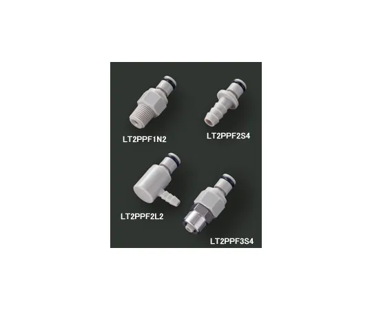 62-0855-47　［Discontinued］Quick Coupling Thin Diameter 2P Series Made Of PP Plug: without Valve 1/8" Flow For 2 x 3 mm Soft Tube　LT2PPF2S1