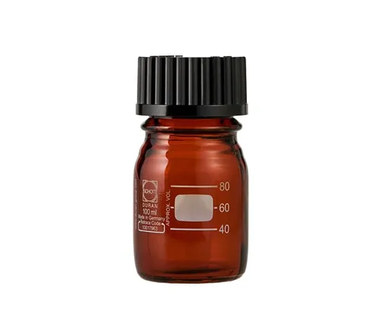 61-4411-41 Screw Cap Bottle (Medium Bottle) Amber with Black Cap 100mL 017210-1002A