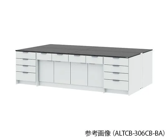 4-3430-01 Central Laboratory Table (Wooden Cabinet Type) Chemical Type 1800 x 1650 x 850 mm ALTCB-186CB-BA