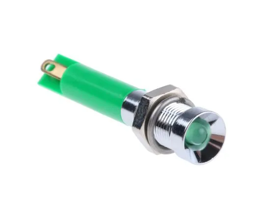 63-4587-29 RS PRO Green Indicator, 12 V dc, 6mm Mounting Hole Size, Solder Tab Termination 211-415