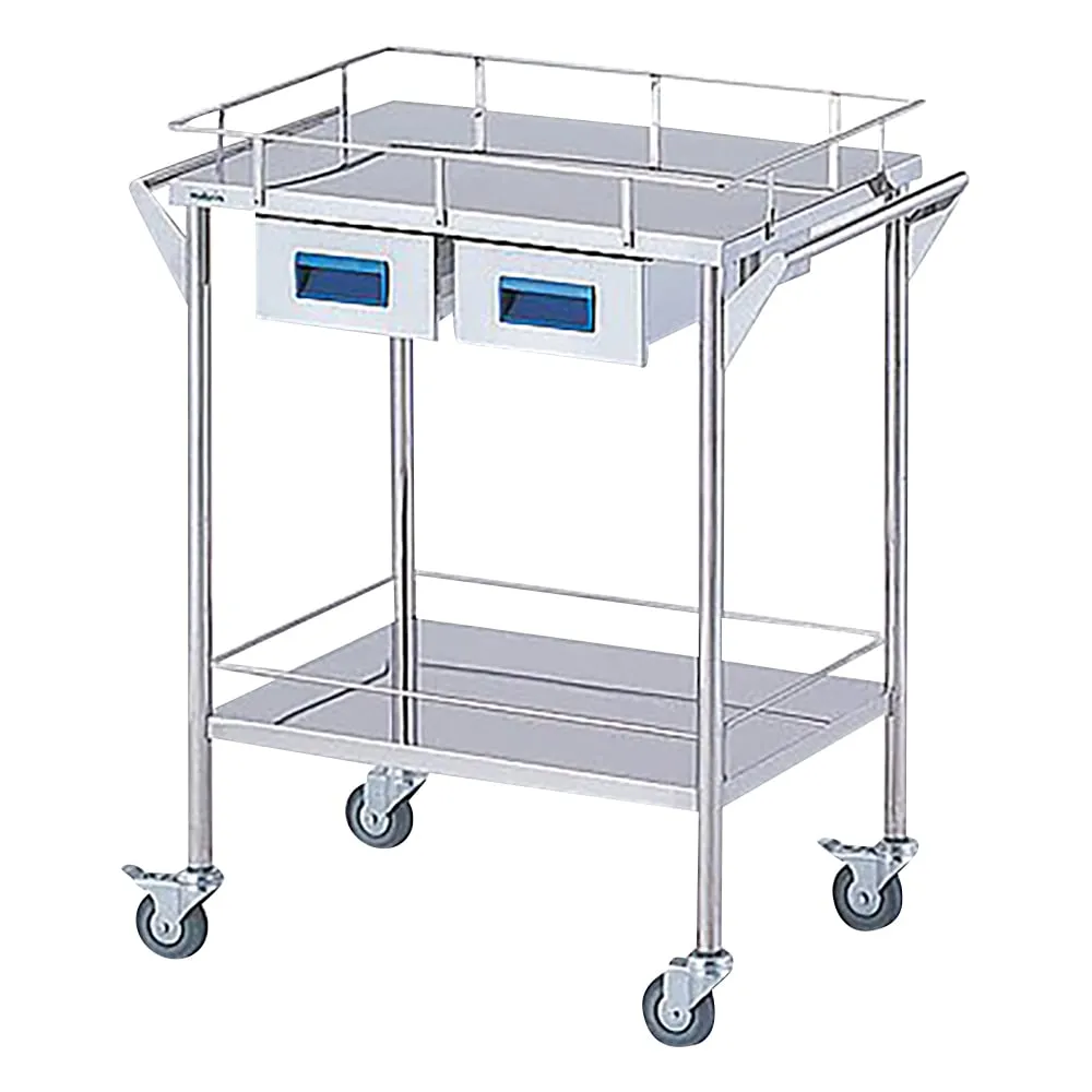 8-7466-01 Storage Stainless Steel Cart 2 Stages Knob Blue 600 x 450 x 835mm CHS-2H