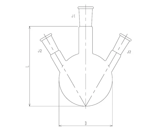 64-5087-57 Quartz Three-Way Flask 50 mL 1112-01