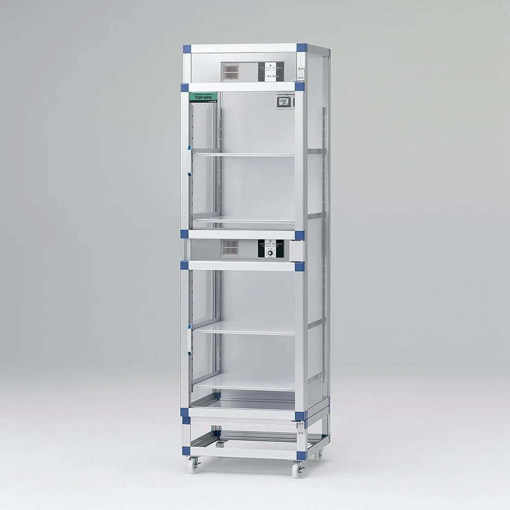 1-4844-01 Auto Dry Desiccator FN Twin 574 x 524 x 1945mm Reinforced Plastic Shelf Board TSP-SFN-P