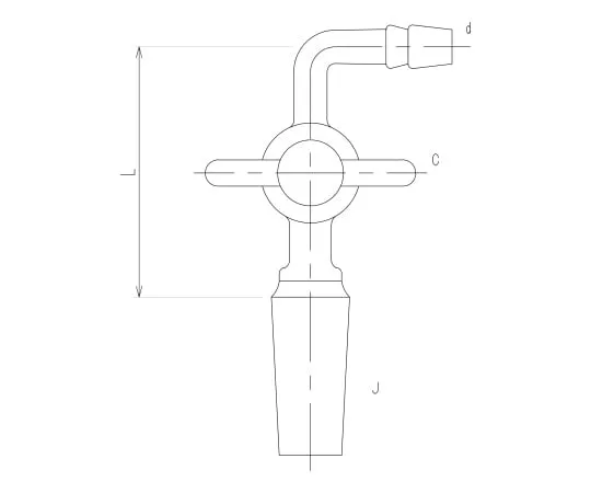 62-2092-90 Exhaust Curved Tube Male with PTFE Cock 2414-1L