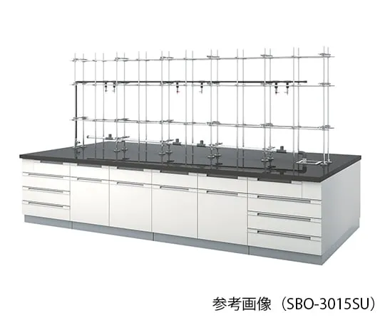 3-7799-01 Laboratory center bench (Wood Type) Jungle with water supply and drainage 2400 x 1500 x 800/2000mm SBO-2415SU