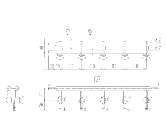 62-2090-99 Vacuum line Glass Cock 2210-3