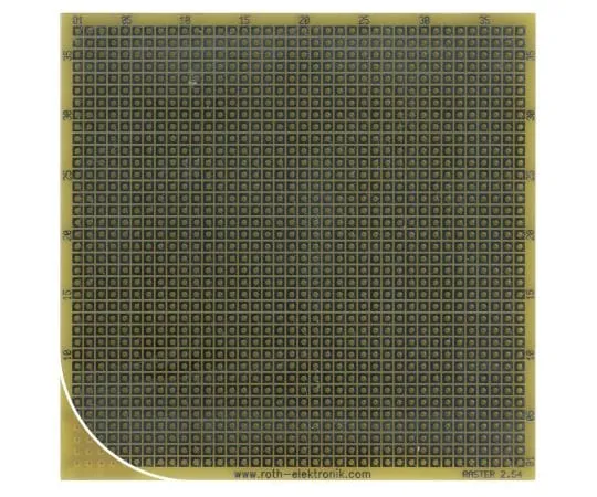 63-5167-22　［Discontinued］RE017-LF, Single Sided Matrix Board FR4 with 37 x 38 1mm Holes, 2.54 x 2.54mm Pitch, 100.97 x 99.06 x 1.5mm　RE017-LF