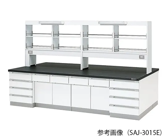 3-7777-01 Laboratory center bench (Wood Type) 1800 x 1200 x 800/1870mm with LED lighting SAJ-1812E