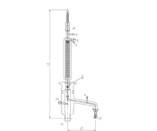65-1839-43 L Type Automatic Reflux (Cooler Double Tube Type) 28/12 15/20 3546-JE-D