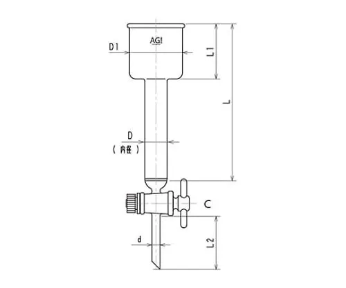 61-4713-91 Alumina Column with PTFE Cock (with Ion Exchange Resin Column, PTFE Cock, Filter) 3866-10/200