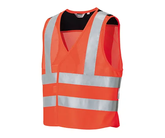 3-9915-01 High Visibility Safety Vest AZLITE(R) Fluorescent Orange Red S/M 10620