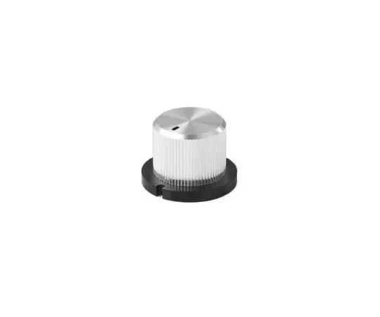 63-3167-01 Knob PHI. 21 Black Silver (Aluminum) With Indicator Line For Shaft Diameter PHI.6 K-34-S