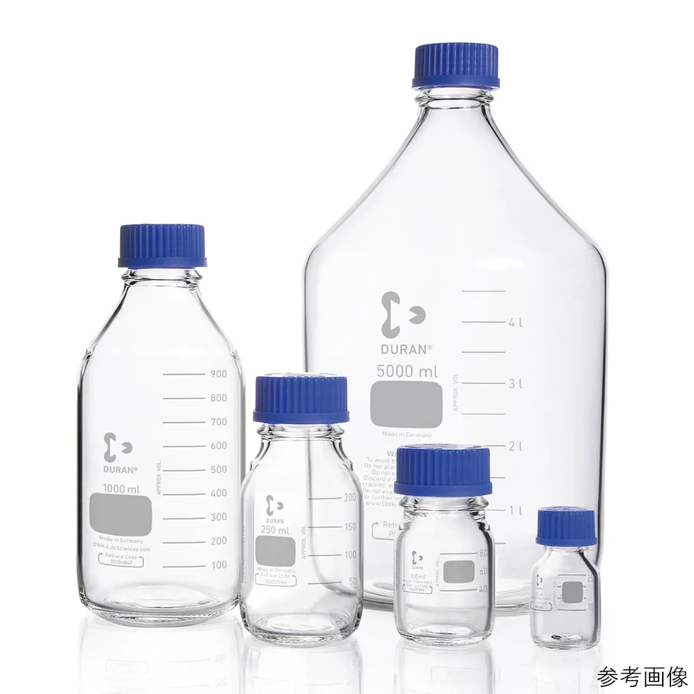 2-077-13 Screw-Top Bottle Round White (Duran (R)) With Blue Cap 15000mL 017200-15000
