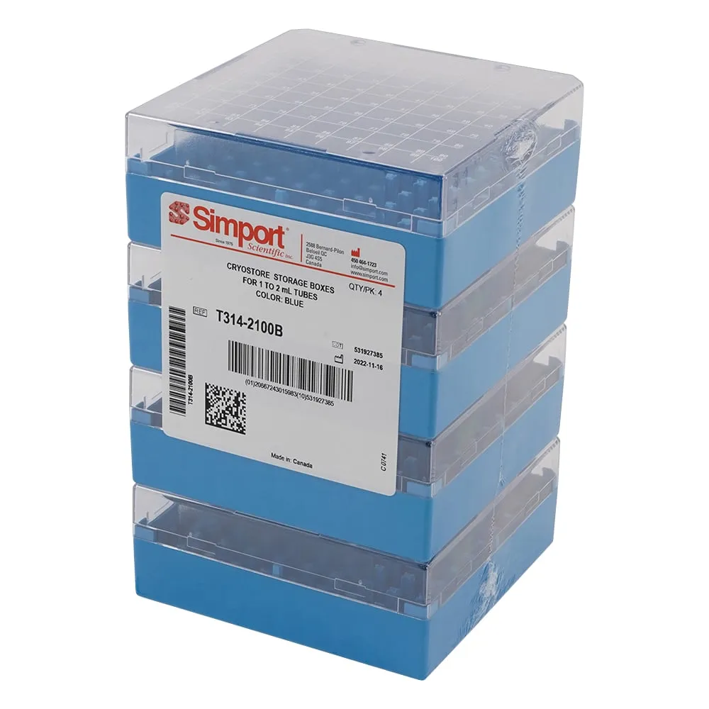 3-8640-01 Cryostorage Box Cryostore (TM) Blue 4 Pieces T314-2100B