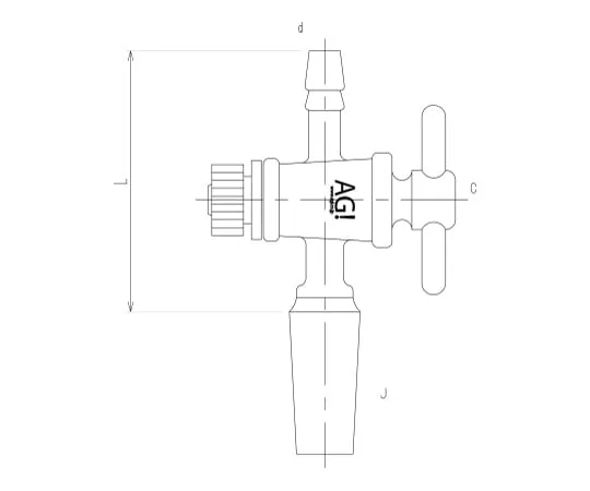 62-2092-80 Exhaust Straight Tube Male with PTFE Cock 2410-1L