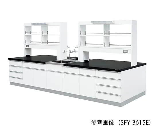 3-7940-01 Laboratory center bench (Wood Type) 2400 x 1200 x 800/1870mm with LED lighting SFY-2412E