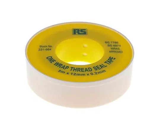 63-4592-23 RS PRO White PTFE Tape, 5m x 12mm x 0.2mm 231-964