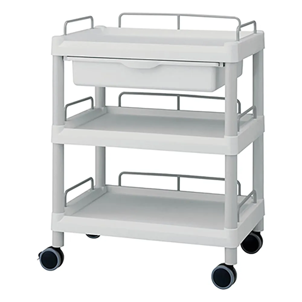 3-6640-04 Mobile Easy Cart (Wiith Guard Frame: Gray) 3 Sages 651 x 447 x 830 Wiith Drawer ME21FH