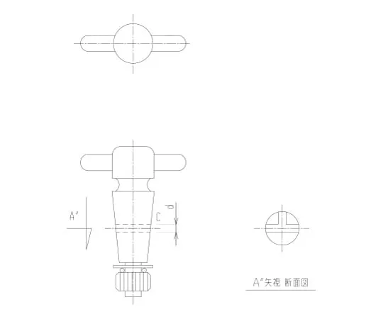 62-2089-79　［Discontinued］PTFE Three-Way Stopper Closed PTFE Stopper　2106-16