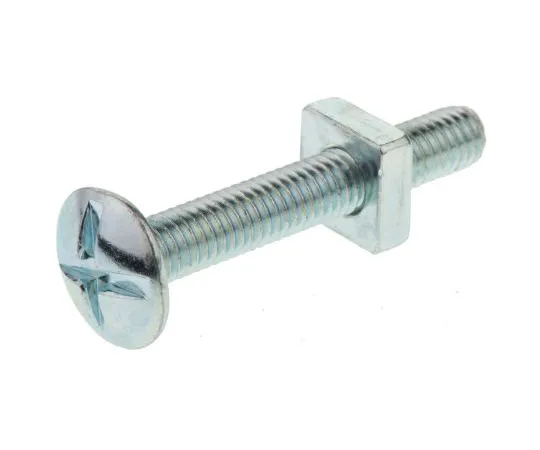 63-4599-01 Bright Zinc Plated Steel Roofing Bolt, M6 x 40mm 277-648