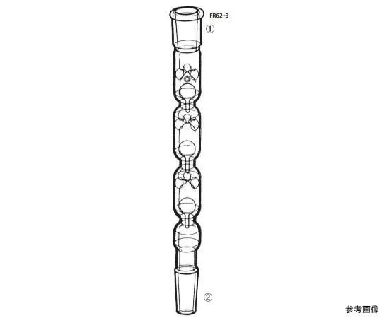 64-1064-35 Schneider fractionating tube (3 Balls) FR62-3-1