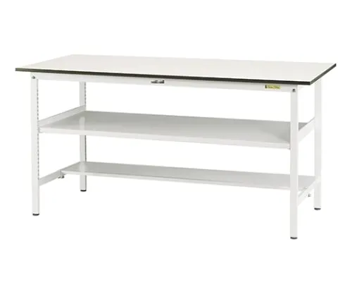 61-3744-07 Work Table 150 Series with Fixed Intermediate Shelf H950mm with Single-Sided Shelf Board SUPH-660TF-WW