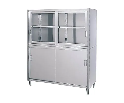 61-0012-84 Cabinet (Stainless Steel (SUS430), 2 Stages Type, Upper Glass Door, Lower Stainless Steel Door Specification) 600 x 450 x 1800 CG-6045